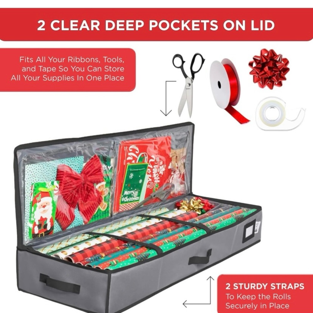 Paper Storage – Fits up to 40" Rolls Gift Wrap Organize, yarn holder many uses